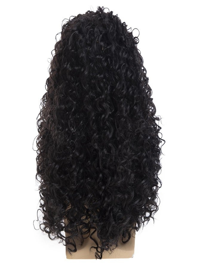 Dsimeig Long Curly Black Wigs for Men Halloween Costume Party Wig - Image 4